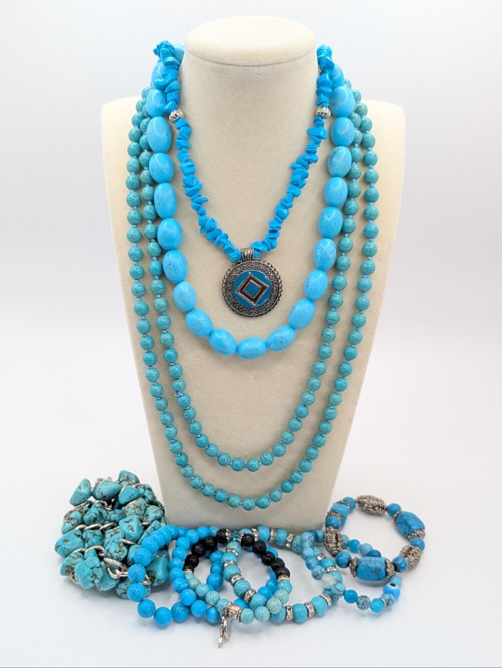 Blue Gemstone Jewelry Lot of 10